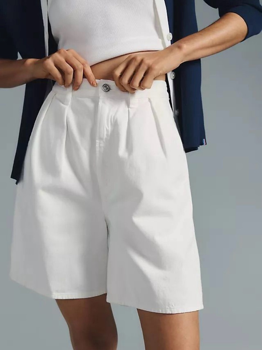 Citizens of Humanity Maritzy Pleated Shorts White Size 31 Cotton High rise - Picture 2 of 12
